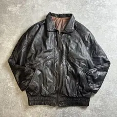 レザージャケット ブルゾン 個性派古着 本革 濃ブラウン