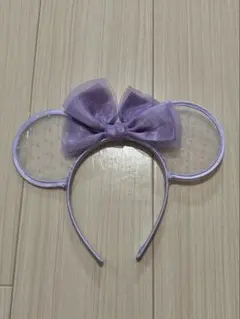 ミニーレースカチューシャ パープル