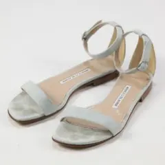 MANOLO BLAHNIK CHAFLA スエード アンクルストラップサンダルのサムネイル