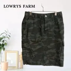 zC1135【L】LOWRYS FARM ひざ丈スカート カモフラージュのサムネイル