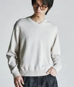 SILK BLEND V-NECK KNIT アッシュブラウン M 完売品 - メルカリ