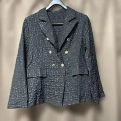 SHEINブラック柄 ダブルブレストジャケットXL