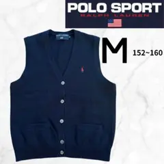 ラルフローレン ポロスポーツ　Vネックベスト　ウール　ネイビー　M