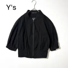 美品⭐️ Y's　ワイズ　ハーフスリーブ　クロップド丈ブルゾン　黒　Y2Kのサムネイル