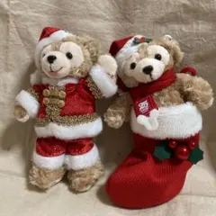 ダッフィー　25周年限定　クリスマス　ぬいぐるみバッチ　オープンマウス