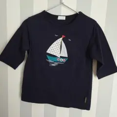 コンビミニ　ヨット　刺繍　七分袖　Tシャツ　　100cmのサムネイル