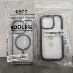 iPhone15Pro ケース 2個セット グレー パープル スマホ　マグネット