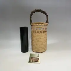 【茶道具】竹花入 置船 横置 花器 生け花 竹製 華道具 茶室 伝統工芸 茶道具】竹花入 置船 横置 花器 生け花 竹製 華道具 茶室 伝統工芸