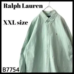 香港製 ラルフローレン マルチストライプ オックスフォードシャツ BDシャツ 緑