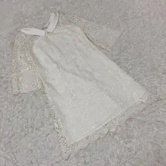 【タグ付】WILLSELECTION 膝丈レースワンピース　綺麗め　白　 S