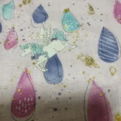 ユニコーン　ガーゼ　生地　ダブルガーゼ　ゆめかわ　メルヘン　約56×72センチ