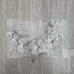 ワタベウェディング　ホワイト　ヘッドドレス　ヘアアクセ【IBH-8】