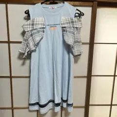 VIVIAN BLUE 水色 半袖ワンピース 150cm