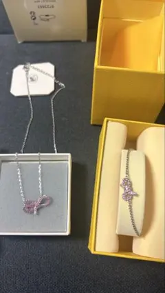 SWAROVSKI スワロフスキー ブレスレット マルチカラー リボン 紐 