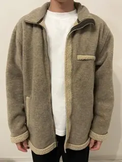 L.L.Bean ボアジャケット フリース ベージュ エルボーパッチ