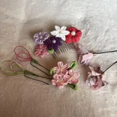花飾りセット かんざし・髪飾り 5点