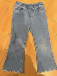 デニム フレアパンツ 波型カット