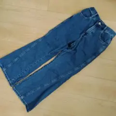 GU デニム ロングパンツ 150 ウエストゴム