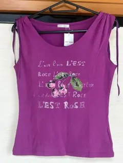 L'EST ROSE タンクトップ パープル さくらんぼ柄のサムネイル