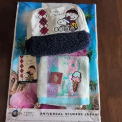 USJ ウインター限定タグ付き スヌーピー ポーチ＆タオルセットのサムネイル