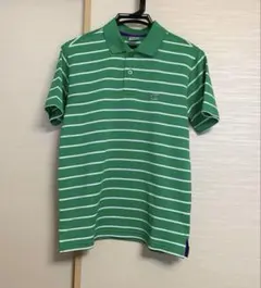 Champion グリーン ホワイトストライプ ポロシャツ