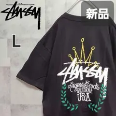 ✨新品✨ STUSSY ブラック【LB WREATH STUSSY TEE】Lのサムネイル