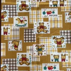 昭和レトロ ファンシー くま クマ うさぎ 生地 ハギレ