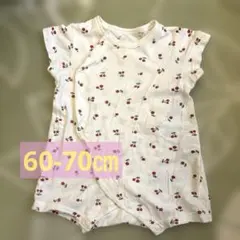 夏用ロンパース　さくらんぼ柄　綿100% 60-70サイズ