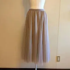 ロングチュールスカート　ベージュ