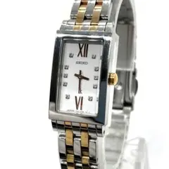 SEIKO ルキア スクエア 10Pダイヤモンド コンビカラー 時計