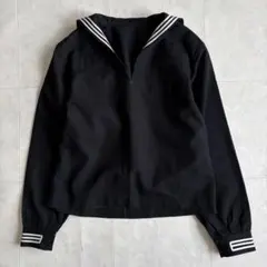 VINTAGE☆セーラージャケット】海軍服☆サイドジップ付☆36Rブラック 