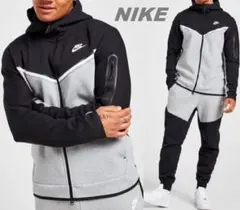 海外限定 レア NIKE テックフリース ジョガーパンツ 黒×グレー M