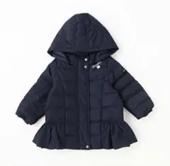 ネイビー フリル裾 中綿コート　100 プティマイン