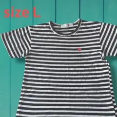 PLAY COMME des GARÇONS ボーダーTシャツ L 刺繍ロゴ