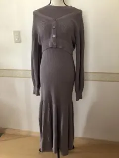リゼクシー❤︎セットアップロングニットワンピースF美品