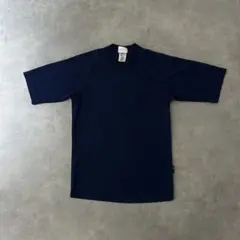 ML64アディダス古着 adidas半袖Tシャツ刺繍口ゴネイビー