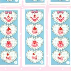 1枚70円　プラ板　プラパーツ　ハート　ブルーチェック　ケーキ