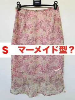 【美品】alcaliレディース スカート 花柄 ピンク Sのサムネイル