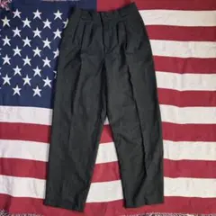 希少 90s ウクライナ製 100%ウール ヘリンボーン スラックス 2タックス