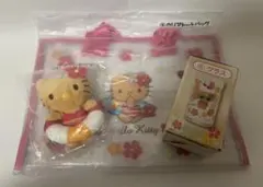 当りくじ ハローキティ 日焼けキティ クリアトートバック、マスコット、グラス
