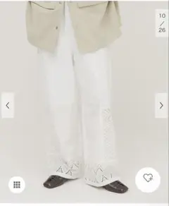 hazyl ドット柄切り替えワイドパンツ ブラウン - メルカリ