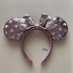 ディズニー カチューシャ スパンコール ミニー ピンク ハート