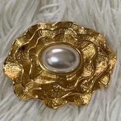 KENZOケンゾー ヴィンテージフラワー ブローチ パール ゴールド花