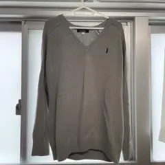 East Boy グレー Vネックニット L