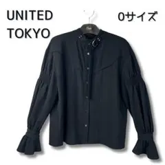 【キズ有り】UNITED TOKYO シャーリング スリーブ ブラウス 黒
