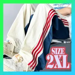 トラックパンツ　ナイロンパンツ　バイカラー　ジャージ　ストライプ　トリコロールのサムネイル