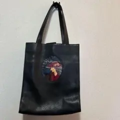 ハンドメイド　牛革？ トートバック　ブラック　レディース