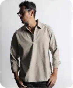 ダファー　製品染め ニュアンスカラー スキッパーシャツ　XL