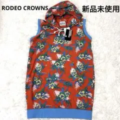 新品未使用❤️RODEO CROWNS ハイビスカス柄　ミニワンピース　パーカーＭのサムネイル