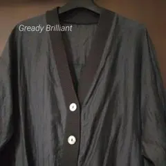 Gready Brilliant チャコールグレー　シアーカーディガン